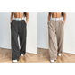 Stylish wide-leg pants 💃 Color-blocked waistband + high waistline ✨ Perfect for work or shopping 👜
