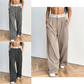 Stylish wide-leg pants 💃 Color-blocked waistband + high waistline ✨ Perfect for work or shopping 👜