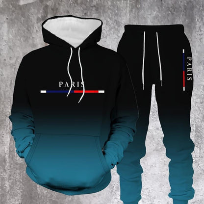 Black-to-Red Gradient Sportswear Set 🔥 Complete with Hoodie & Pants — Features a Kangaroo Pocket and Drawstring Waist. Perfect for Both the Gym and the Streets! 💪