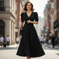 👗 2026 Sale — Over 39,400 Sold!💐 Elegant V-neck Dress with High Waist and Puff Sleeves