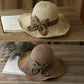 French Bow Straw Hat 👒 Breathable weave, wide wavy brim, sun protection, slimming effect, adjustable to stay in place, folds up to fit in your bag 🌊