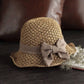 French Bow Straw Hat 👒 Breathable weave, wide wavy brim, sun protection, slimming effect, adjustable to stay in place, folds up to fit in your bag 🌊
