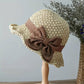 French Bow Straw Hat 👒 Breathable weave, wide wavy brim, sun protection, slimming effect, adjustable to stay in place, folds up to fit in your bag 🌊