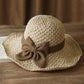 French Bow Straw Hat 👒 Breathable weave, wide wavy brim, sun protection, slimming effect, adjustable to stay in place, folds up to fit in your bag 🌊