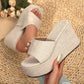 Height-increasing sandals 👡 Slip-on design, thick sole to elongate legs, non-slip texture, comfortable all day, perfect for summer ☀️