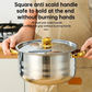 Five-piece cookware set 🍲 All you need for stewing, boiling, and stir-frying. Thickened stainless steel, transparent lid, gold handle. Suitable for all types of stovetops 🔥