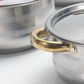 Five-piece cookware set 🍲 All you need for stewing, boiling, and stir-frying. Thickened stainless steel, transparent lid, gold handle. Suitable for all types of stovetops 🔥