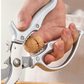 Multi-functional kitchen scissors 🍗 One blade, multiple uses: fish scaler + walnut cracker + bottle opener. Serrated edges for a non-slip grip. Features a safety lock to prevent cuts. ✂️