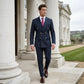 Men's pinstripe suit 👔 Visually slimming and elongating, double-breasted with peak lapel, slim fit 💼 Suitable for business and weddings 🏆