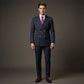 Men's pinstripe suit 👔 Visually slimming and elongating, double-breasted with peak lapel, slim fit 💼 Suitable for business and weddings 🏆
