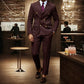Men's pinstripe suit 👔 Visually slimming and elongating, double-breasted with peak lapel, slim fit 💼 Suitable for business and weddings 🏆