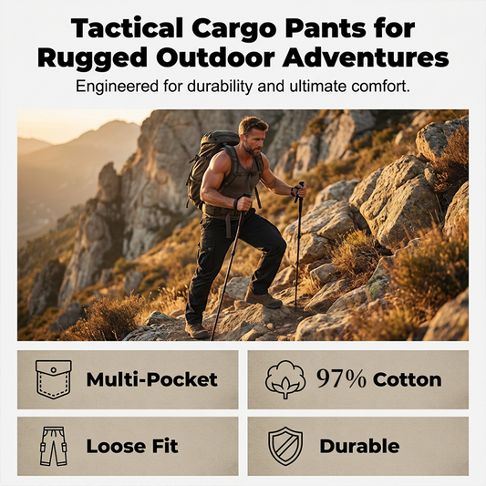👖60% OFF NOW! 🛠️ Men's Cotton Cargo Tactical Pants – Multi-Pocket, Reinforced Construction & Adjustable Waist 🔧
