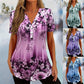 🥳SUMMER SALE🥳👗60% OFF! 🔥Women's Elegant Floral Print Short Sleeve Top