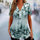 🥳SUMMER SALE🥳👗60% OFF! 🔥Women's Elegant Floral Print Short Sleeve Top