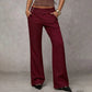 Women's high-waisted wide-leg pants 👖 elongate the legs, drape well, wrinkle-resistant, versatile solid color, suitable for both work and leisure 💼