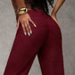 Women's high-waisted wide-leg pants 👖 elongate the legs, drape well, wrinkle-resistant, versatile solid color, suitable for both work and leisure 💼