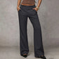Women's high-waisted wide-leg pants 👖 elongate the legs, drape well, wrinkle-resistant, versatile solid color, suitable for both work and leisure 💼