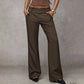 Women's high-waisted wide-leg pants 👖 elongate the legs, drape well, wrinkle-resistant, versatile solid color, suitable for both work and leisure 💼