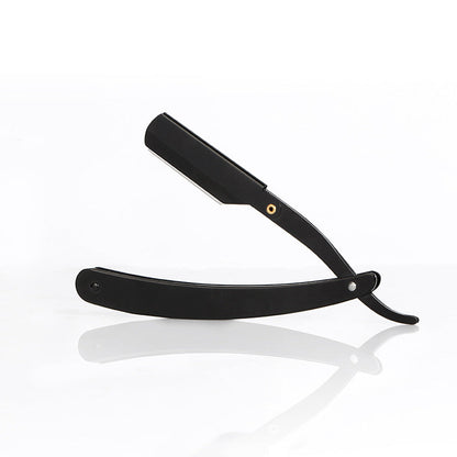 Curved-Handle Razor 🪒 — Clip-Lock Blade Replacement | Rust-Resistant Stainless Steel | Foldable for Storage | Versatile Use: Beards, Sideburns, & Head Shaving 💈