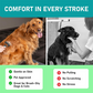 Pet grooming comb ✨ One side combs out tangles, the other removes loose hair. Rounded teeth easily remove hair, leaving it clean with just one swipe 🧹