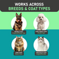 Pet grooming comb ✨ One side combs out tangles, the other removes loose hair. Rounded teeth easily remove hair, leaving it clean with just one swipe 🧹