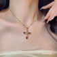 💎 50% OFF!! ✝️ Colorful Necklace with Rhinestone Cross Pendant – Vibrant Sparkle, Adjustable Length & Meaningful Statement ✨