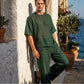🥳SUMMER HOT SALE🥳💞50K+ SOLD!💥50% OFF! 🔥Men's T-Shirt & Wide-Leg Pants 2-Piece Set