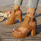 👡50% OFF✨ Chunky-heeled open-toe sandals | Stable height boost · Breathable openwork design · Adjustable ankle straps · Non-slip rubber sole · Versatile summer style