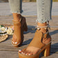 👡50% OFF✨ Chunky-heeled open-toe sandals | Stable height boost · Breathable openwork design · Adjustable ankle straps · Non-slip rubber sole · Versatile summer style
