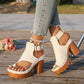 👡50% OFF✨ Chunky-heeled open-toe sandals | Stable height boost · Breathable openwork design · Adjustable ankle straps · Non-slip rubber sole · Versatile summer style