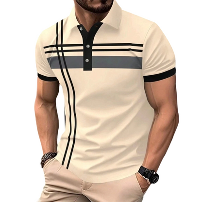 👔 50% OFF NOW! ✨ Men's Striped Top – Short Sleeve, Collared – Breathable, lightweight & perfect for summer, office or casual outings 🌊