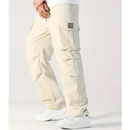 👖 50% OFF NOW! 🛠️ Men's stretch pants with pockets – Multiple pockets & drawstring waist – Casual straight-leg pants – perfect for work, travel, or active days 🏃‍♂️