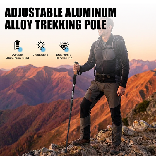 ⛰️ Last Day Special  ! ✨ Adjustable Aluminum Alloy Trekking Pole – Durable, Shock-Absorbing, Lightweight 🌲