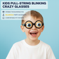 👀 Pull-String Eye-Movement Glasses | 🎉 Birthday Parties / Costume Parties / Holiday Gatherings – Control the blinking with a pull-string under the chin to crack everyone up
