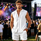 👕 LIMITED-TIME 50% OFF! 🌴 Men's Sleeveless Button-Down Top & Shorts Set – Textured Pattern, Lightweight, Vacation Ready ✨
