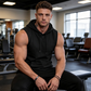 🔥 Sleeveless Hooded Sports Top💧 Moisture-wicking · Quick-drying and friction-resistant🧢 Hooded for sun protection and wind resistance · 🏋️ Perfect for weightlifting, running, or casual wear