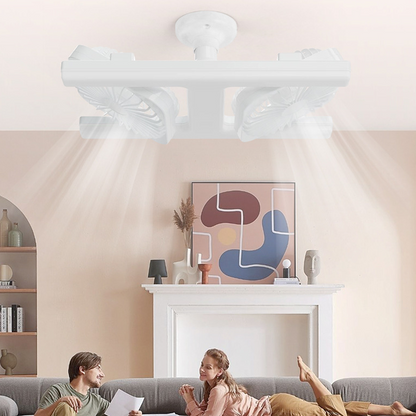 🌬️✨ Dual ceiling fan with LED light – modern design with remote control for the living room and bedroom