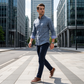 🔥 50% OFF 👕 Men's modern-fit shirt with a checkered pattern ✨ Stylish comfort for both weekdays and weekends