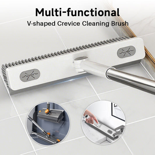 🧹 3-in-1 360° Rotating Floor Brush | 2-in-1 Floor Brush + Silicone Squeegee · Dust and wipe in one go🔄 🧹 Stiff bristles · Powerful stain removal without damaging the floor📏