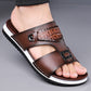 👞 50% OFF! 💫 Men's faux leather slip-on sandals – Breathable mesh & non-slip sole – Comfortable fit, perfect for summer, the beach, or everyday walks 🏖️