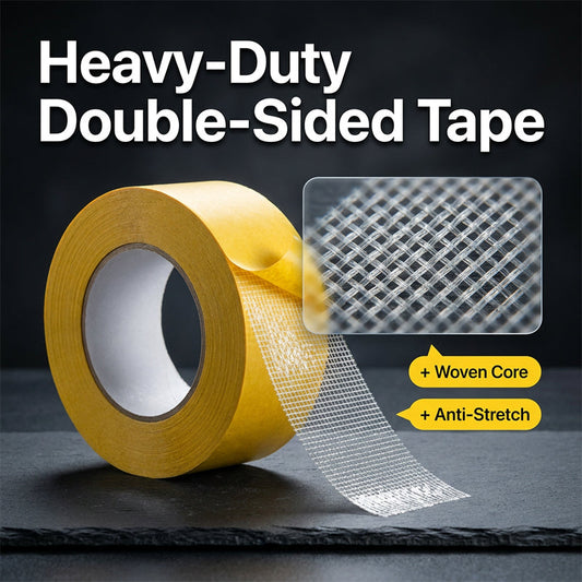 📏 Heavy-Duty Double-Sided Tape | Tear-Resistant Woven Mesh · Strong Adhesion That Won’t Peel Off · Leaves No Residue When Removed · Secures Slipping Carpets | Anti-Slip Carpet Fixation · Wall Decor · Crafts · Home Repairs