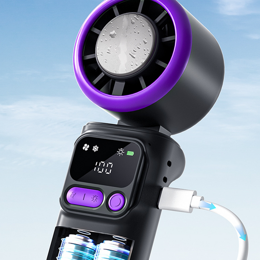 ❄️🌬️ 50% OFF! Portable Cooling Fan with Ice Compression Plate – Evaporative Cooling, 3 Speed Settings & Rechargeable Battery – Perfect for Hot Days, the Office, and Outdoors ✨