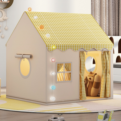 🏰 LIMITED-TIME DISCOUNT!! ✨ Dream Play Tent for Kids – Fairy Lights, Roomy Interior, Gingham Style 🌟