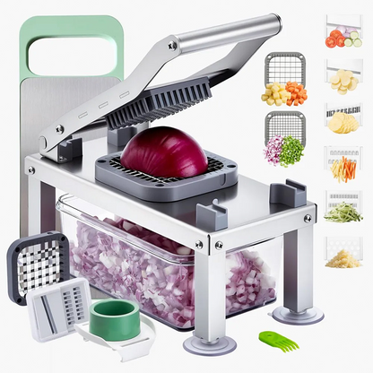 🔥50% OFF🥔 Multifunctional Vegetable Cutter | Interchangeable Blades for Dicing, Slicing, and Julienning · 420 Stainless Steel, Rust-Resistant