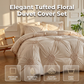 🛏️2026 HOT SALE 35000+ Sold 50% OFF! 💤🌙Elegant Tufted Floral Pinch Pleat Duvet Cover Set, Premium Soft Breathable Bedding Set, Stylish Cozy Bedroom Decor with Pillowcases
