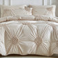 🛏️2026 HOT SALE 35000+ Sold 50% OFF! 💤🌙Elegant Tufted Floral Pinch Pleat Duvet Cover Set, Premium Soft Breathable Bedding Set, Stylish Cozy Bedroom Decor with Pillowcases