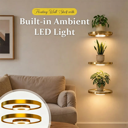 🏠 50% OFF NOW! 💡 Floating Wall Shelf with Built-in Ambient LED Lighting – Modern Plant Display – Perfect for Indoor Gardens & Apartments ✨