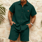 👕 50% OFF NOW! 🩳 Men's Waffle Knit Short Sleeve Shirt & Shorts Set – Soft textured fabric, breathable & relaxed fit – Perfect for summer loungewear & casual outings ☀️