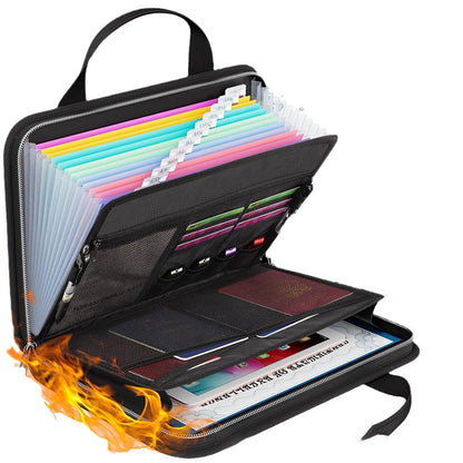 📁 50% OFF! 🔥 Fire-resistant accordion folder with handle – fireproof, over 12 compartments, and portable 🧾