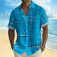 ☀️👔Men’s Geometric Print Relaxed-Fit Button-Down Shirt – Soft Summer Feel, Roomy Comfort & Vacation-Ready Style✨